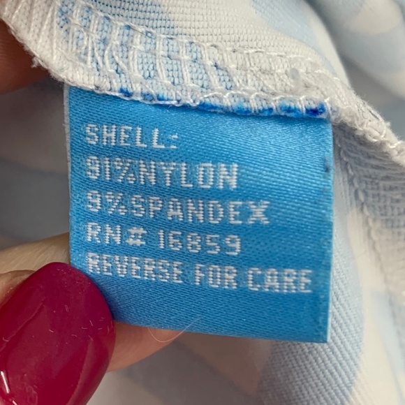 J. McLaughlin Catalina Cloth  Geometric Print 1/4 Zip Pullover Blue & Wh… - Picture 5 of 9